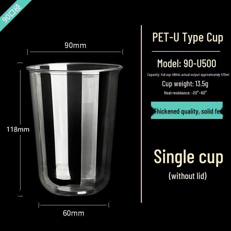 Erheshen U-shaped Disposable Transparent Cold Drink Cups