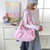 Trendy Korean Bow Drawstring Shoulder Bag Women Fashi and Versatile Commuting Bag Large Capacity  Casual and Simple Cloud Bag