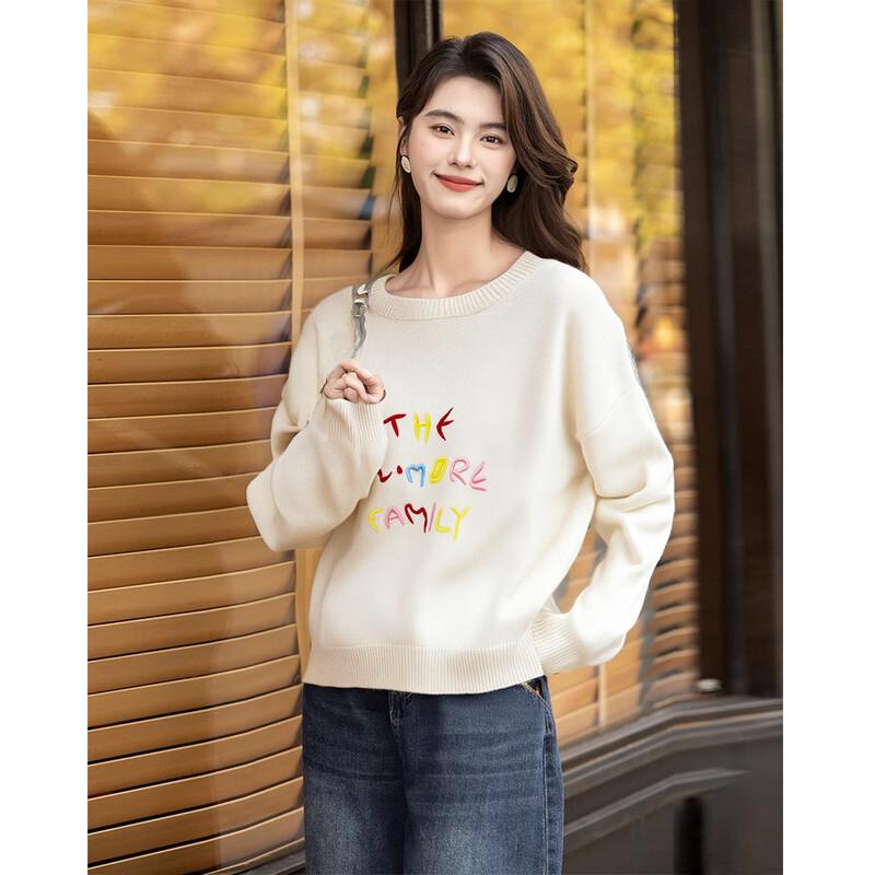 Mokana Women's Embroidered Long-Sleeve Casual Sweater