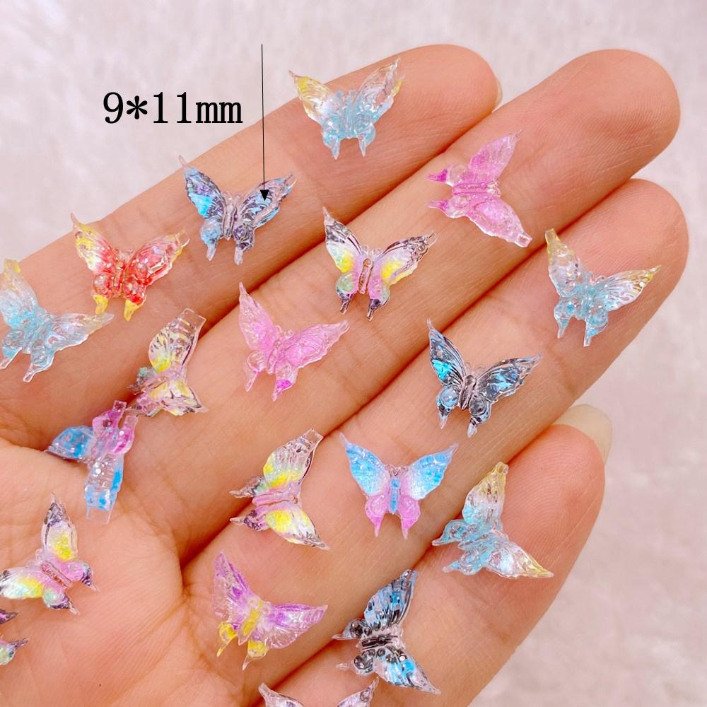 

40Pcs New Cute Resin Mini Little Butterfly Series Flat Back Manicure Parts Embellishments For Hair Bows Accessories