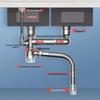 Kitchen Double Sink Side Drain Pipe Set