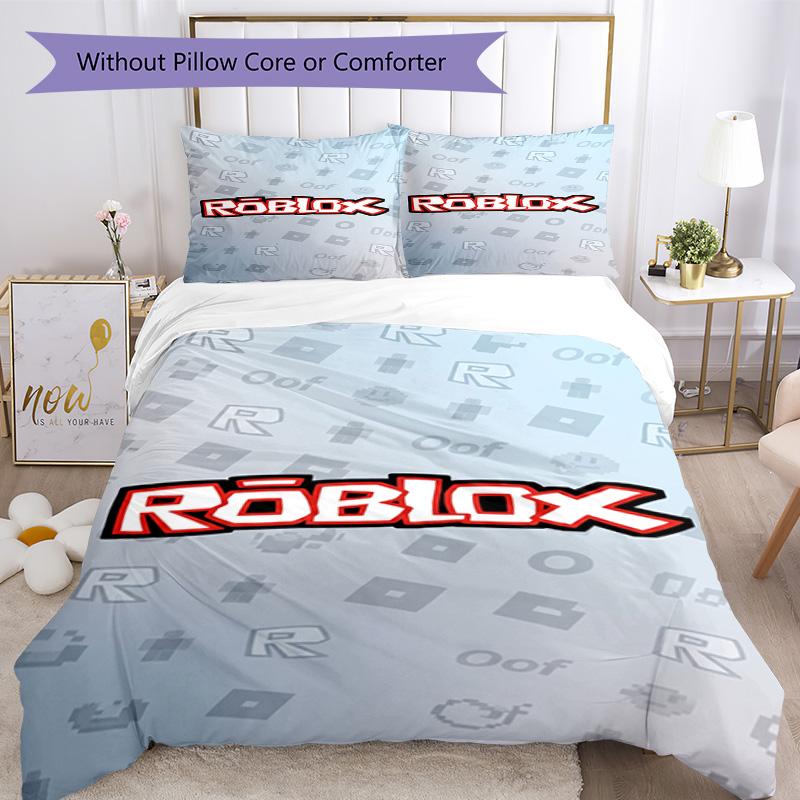 Roblox Yatak Takımı Nefes Alabilen Yorgan Kılıfı ve Yastık Kılıfları Yatak Odası için Dekoratif Nevresim Takımı Ev Dekorasyonu Doğum Günü Hediyesi