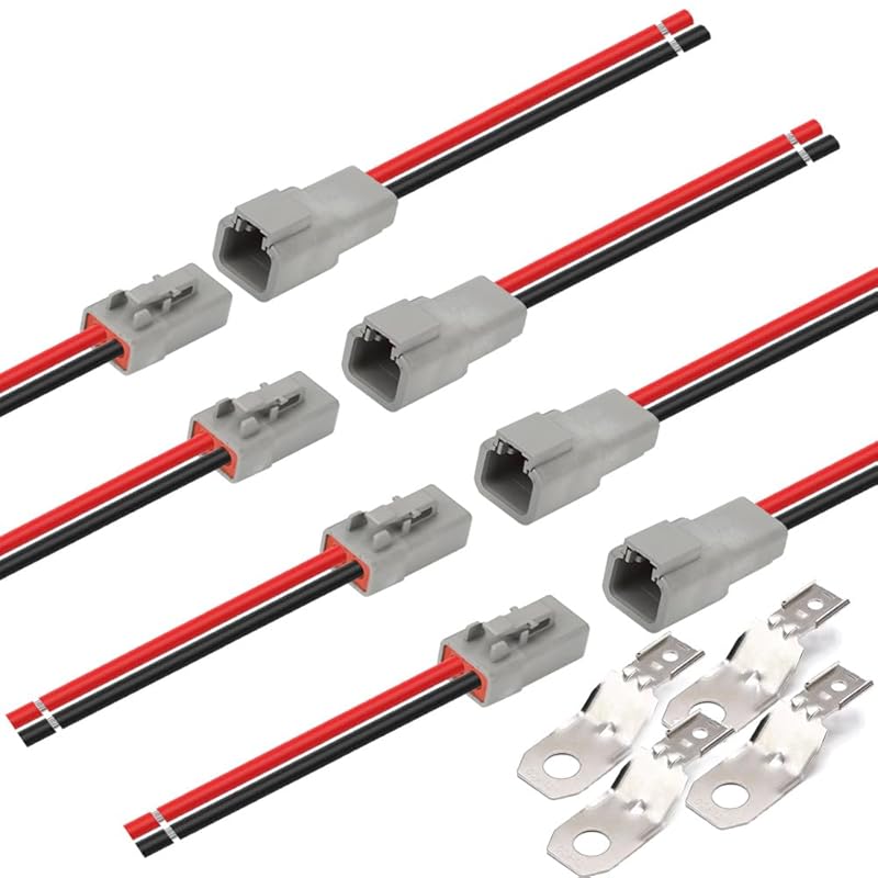 DTP 2 Pin Connector With 12 AWG Cable Wire,2 Way DT Automotive Waterproof Electrical Connector Male Female Plug Wiring Harness,For