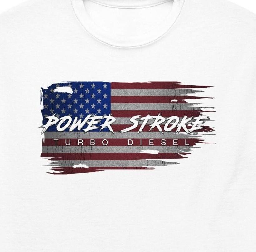 Power Stroke T-Shirt, Mens Powerstroke Tee, American Flag Desig Unisex T-Shirt XL