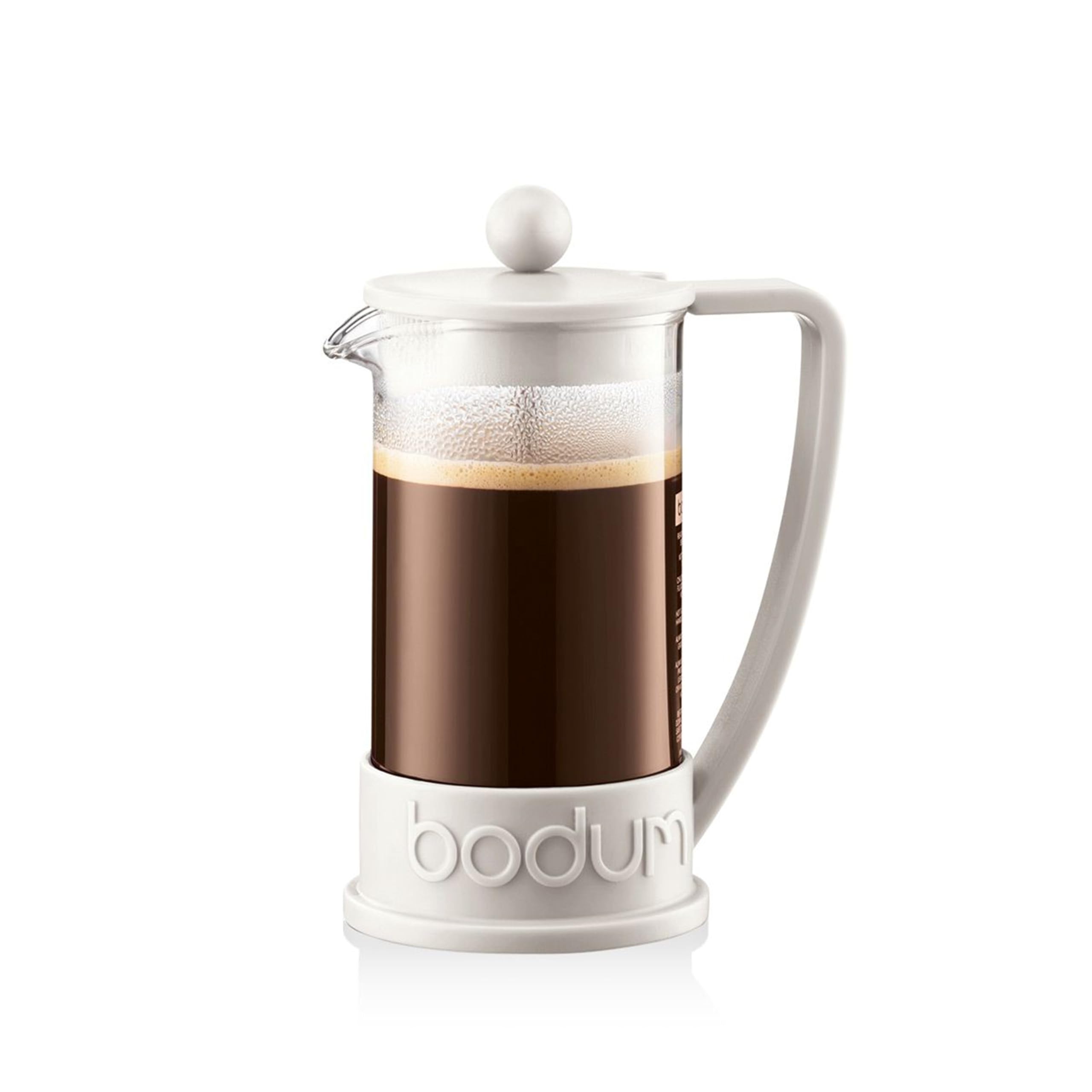 

BODUM BRAZIL French Press Coffee Stainless Steel Glass Immersion Coffee Authentic Maker, 350ml, Off-White, Filter, Beaker, Maker, Product, 10948-913