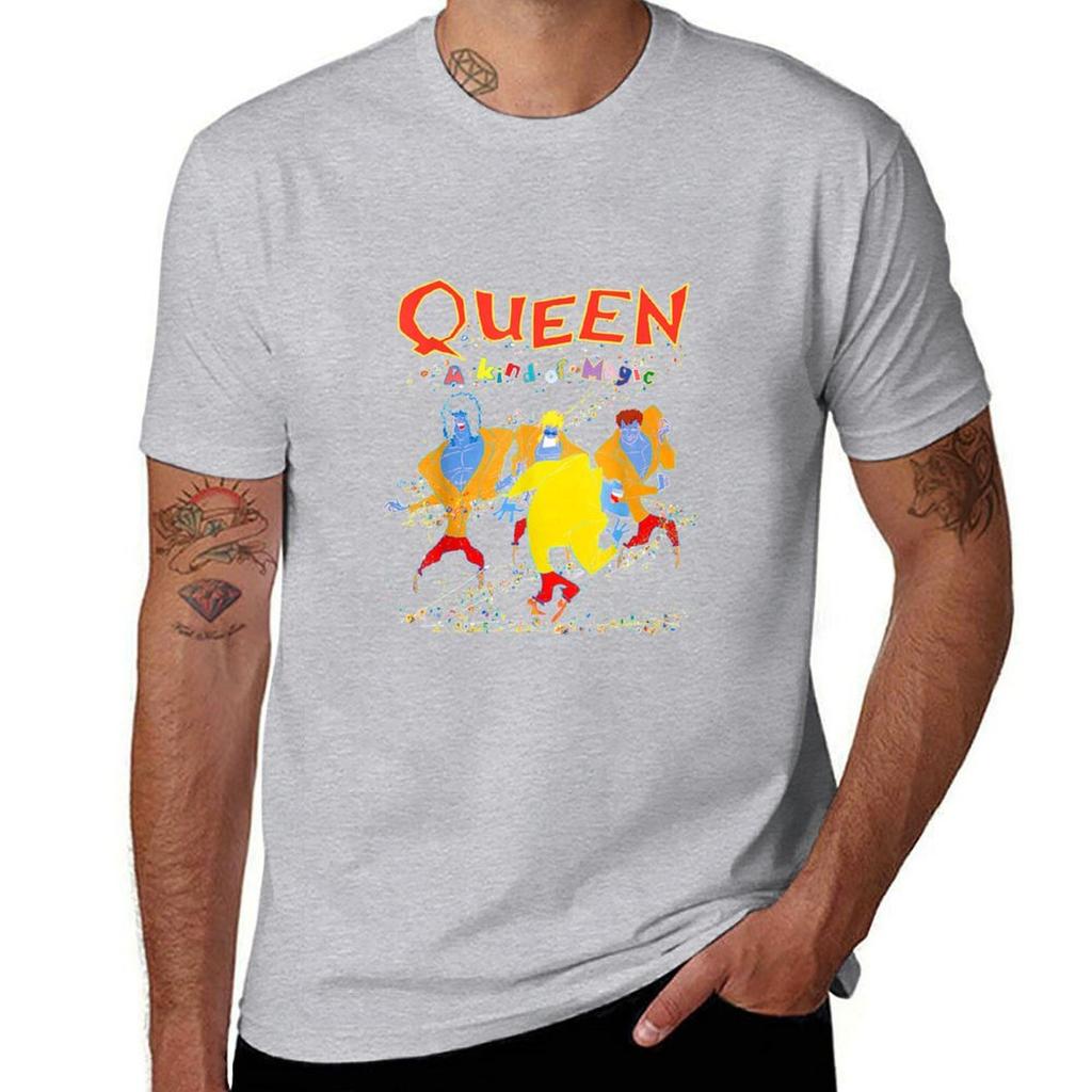 Queen Official Kind Of Magic T-Shirt Kawaii Clothes Vintage Clothes Sublime Blacks Funny T Shirts Men