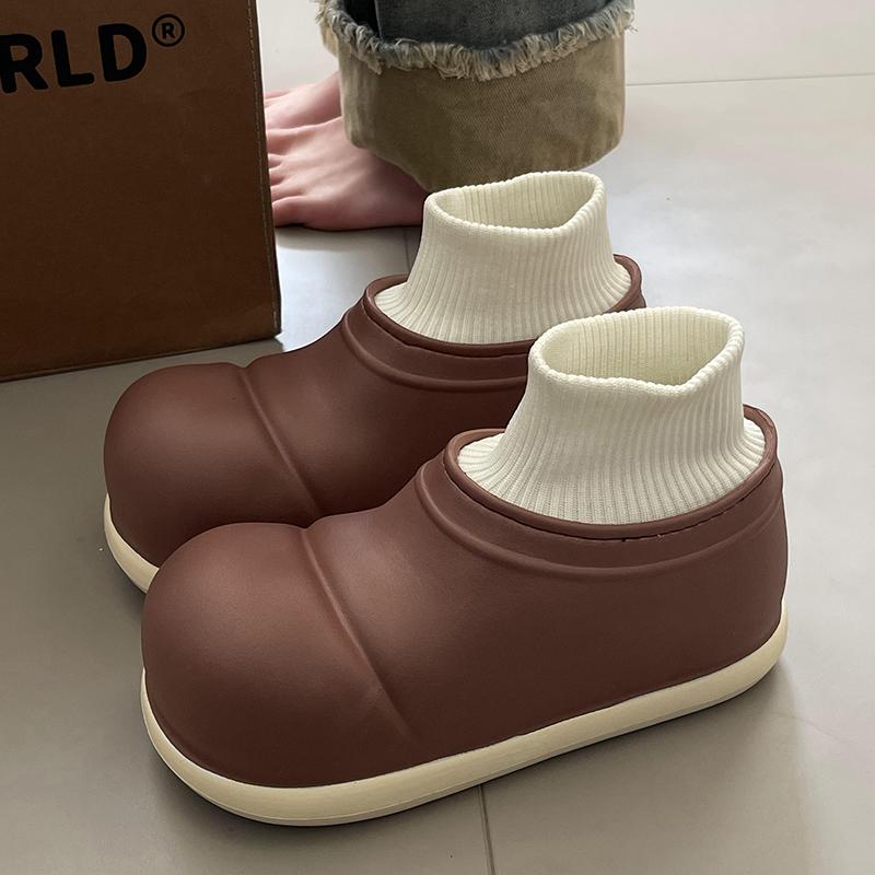Women s Autumn Winter Thermal Cotton Boots Thick-Soled Comfortable Height-Enhancing Warm Suede Toe Fashion Boots 35