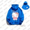 Autumn Winter New Cute Cartoon Hello Kitty Print Cotton Hoodies For Women Long Sleeve Sweatshirt Casual Pullover Couple Y2K Tops