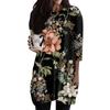 Women's Fashion Casual 3/4 Sleeve Print Round Neck Double Pocket T-Shirt Top
