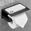 Space Aluminium Toilet Paper Holder with Mobile Stand/Tissue Paper Roll Holder/Toilet Roll Holder for Bathroom Accessories (Black)