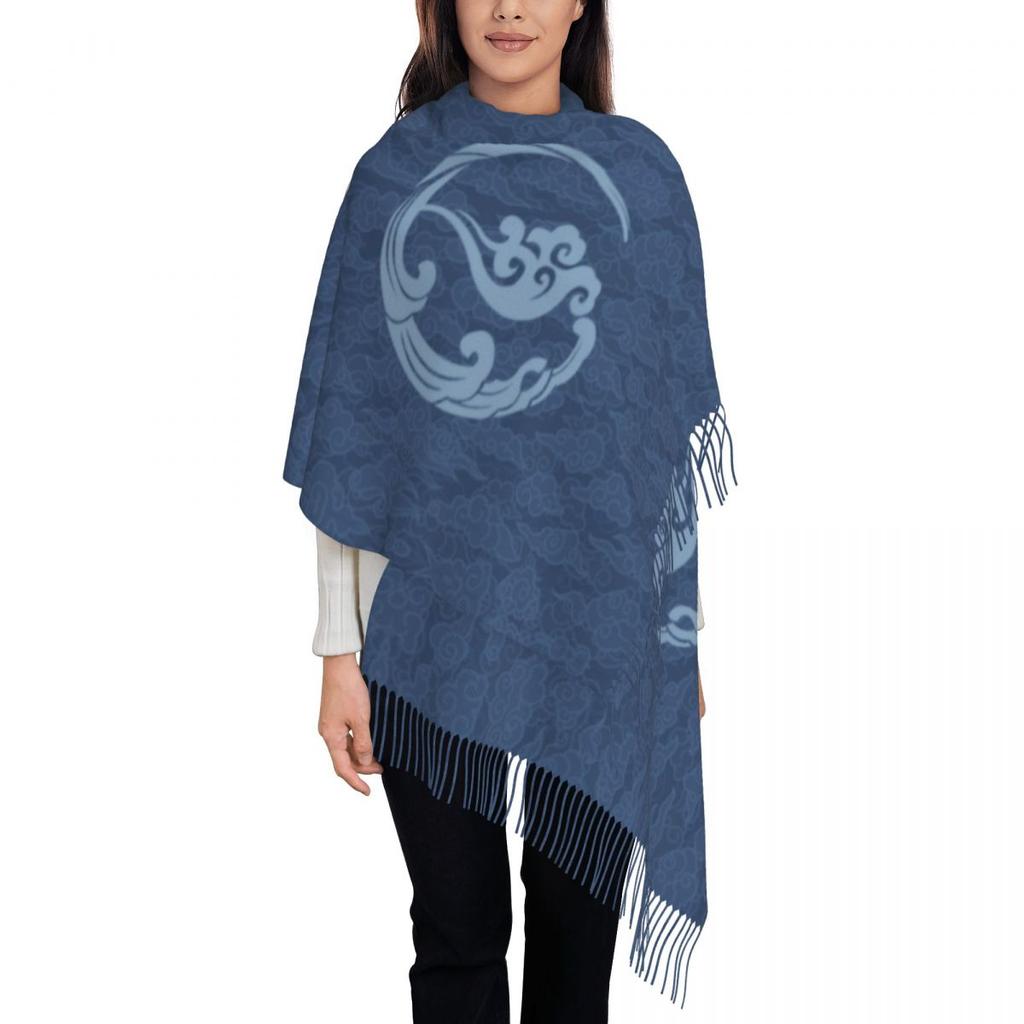 Custom Gusu Lan Sect The Untamed Tassel Scarf Women Soft Mo Dao Zu Shi Wei Wuxian Shawl Wrap Lady Winter Fall Scarves