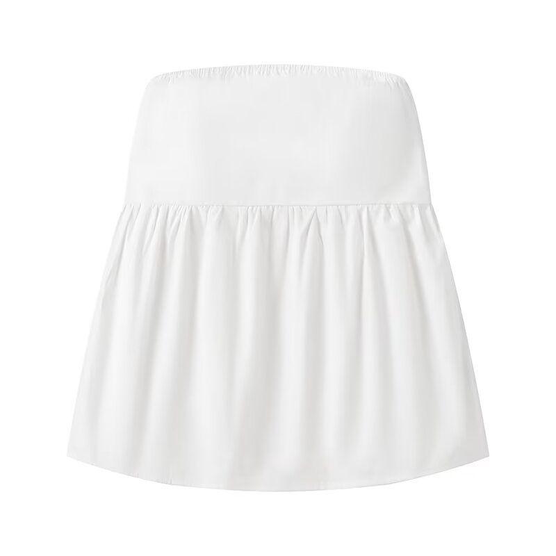 Kaslead New Arrival Women's Clothing Fashion Style Fashion Casual Easiest for Match Minimalist Tube Top Cropped Small Top