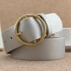 Gold Round Buckle Women'S Pu Belt Skirt Decorative Jeans Belt Women