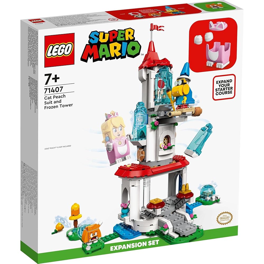 LEGO Super Mario Cat Peach Power-Up and Frozen Tower Challenge 71407 Building Blocks Toy for Kids Ages 7 and Up