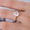 S925 Silver Droplet 7*10mm 2CT Moissanite Ring, A Fine Jewelry Piece, Fashionable and Exquisite, Suitable for Gifting