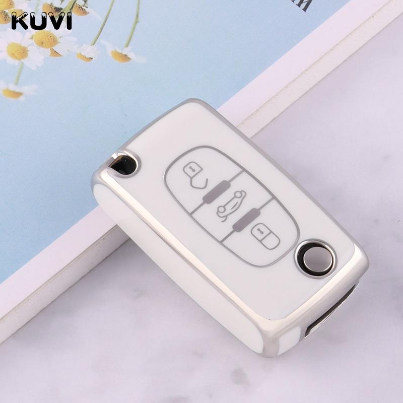 Nový TPU kryt pouzdra na dálkové ovládání na auto pro Peugeot 107 207 307 308 407 607 3008 5008 pro Citroen Xsara Picasso C5 C6 C8 Keyless