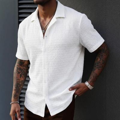 Summer Men's Comfortable Breathable Solid Color Short-Sleeved Casual Men's Short-Sleeved Shirt