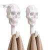 Beschädigungsfreier Wandhaken 2 Stück Hook Up, 3D-gedruckte Totenkopf-Design-Haken, Bohrerfreie polygonale Dekor-Montagehaken, Wasserdichte Badezimmeraufbewahrung für Handtücher