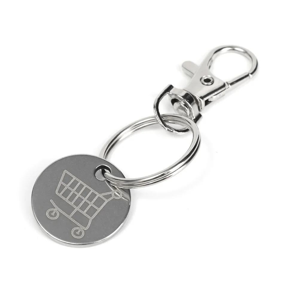 

Practical Metal Portable Supermarket Universal Tokens Shopping Trolley Remover Keyring Token Chip with Carabiner Hook
