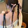 2PC/Set Long Ribbon Bow Hair Clip Fashion Sweet Black Mini Clips Hair Claw Headdress