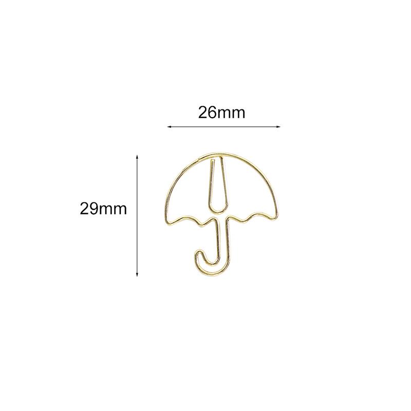 30pcs Umbrella Shape Paper Clip Creative Cute Bookmark Metal Color Cartoon Paper Clips for Planner Office Stationery