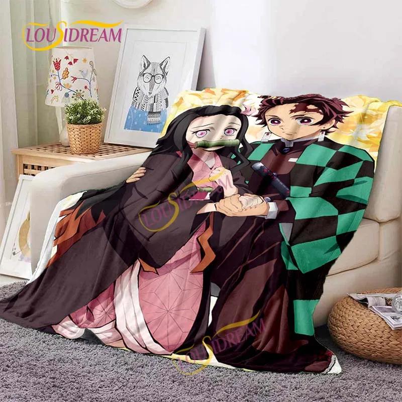 Japanese Anime Demon Slayer Printed Blanket Living Room Bedspread Sofa Travel Office Throw Blanket Quilt 5 Size