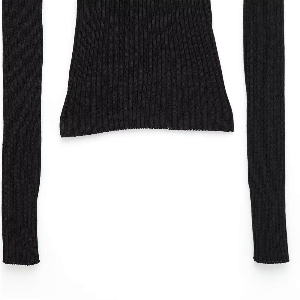 Spring/Summer 2025 Women's Slim Fit Ribbed Knit Polo Shirt