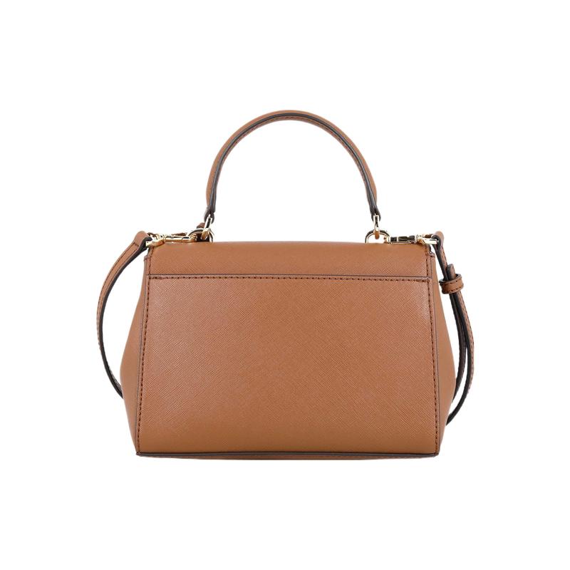 Michael Kors Ava Letter Logo Flip Solid Color Commuter Handbag Leather One-shoulder Crossbody Handbag Mini Women's Brown