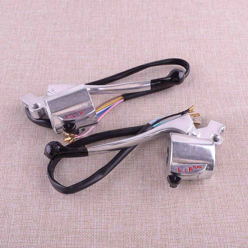 2Pcs Complete Handlebar Handle Switch Lever 53175-028-672 53178-028-672 35250-107-671 35300-107-671 Fit For Honda CB125 CB100 серебряный