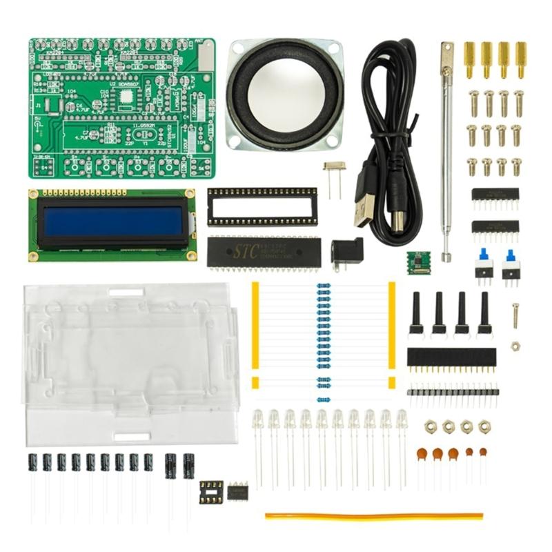 Learn Soldering 87-108MHz DIY Digital FM Receiver Kit, Clear Sound, LCD Screen Included