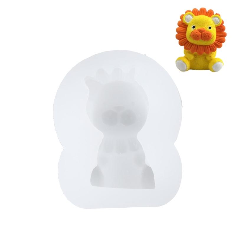 3D Animal Shape Silicone Mold Candle Resin Making Tool DIY Candle Moulds Lion Ornaments Home Decorations Supplies