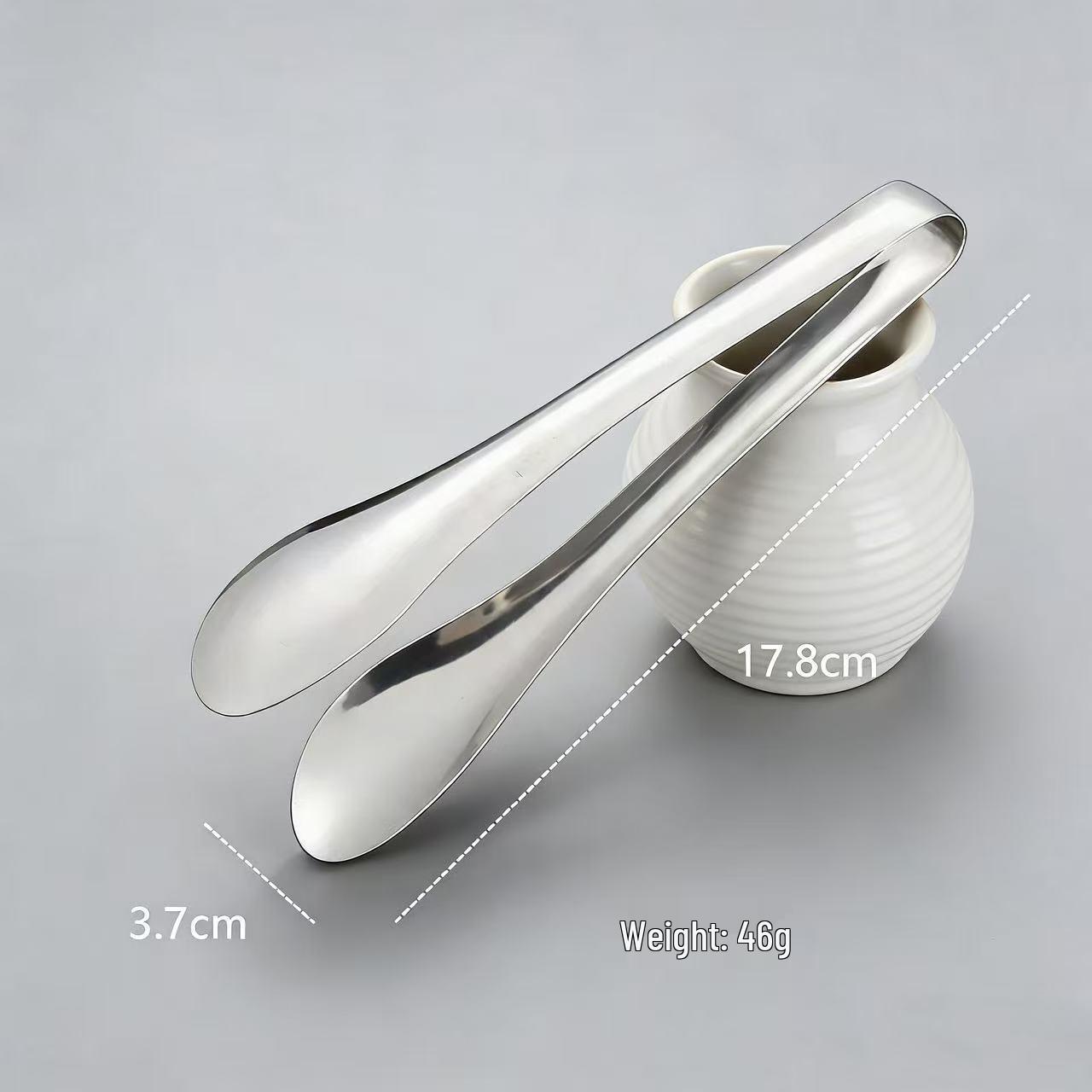

304 Stainless Steel Hole-Free Food Tongs - New Style Polished Finish for Home & Hotel Use, Dessert, BBQ, Buffet