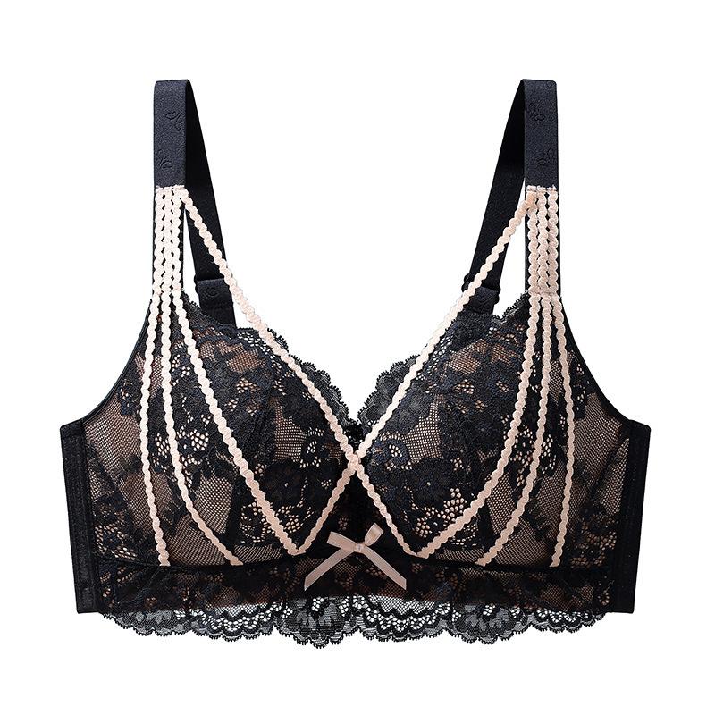 Adjustable Underwear for Women's Gathering Anti Sagging Summer Bra Thin Full Cup Plus Size Bra