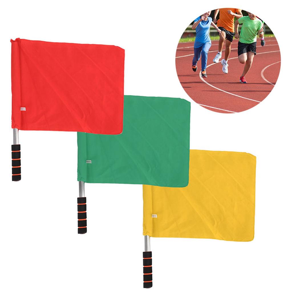 Competition Referee Signal Flag Performance Sports Order Handflag Stainless Steel Flagpole