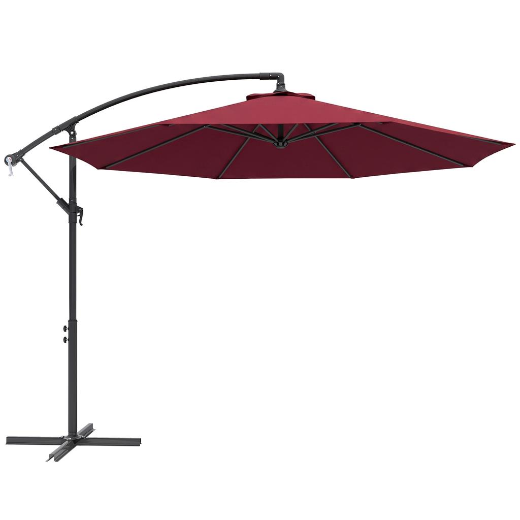 3m Water Resistant Terylene Hanging Parasol Wine Red