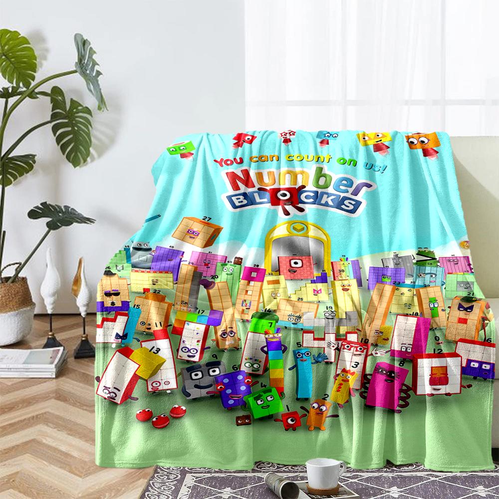 Coperta stampata a tema Numberblocks - Perfetta per divano, letto, viaggi e uso all'aperto | Lavabile in lavatrice, accogliente e resistente.
