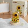 Music Flower Box Compatible Building Blocks Bouquet: Sunflower & Carnation Toy for Children and Teachers