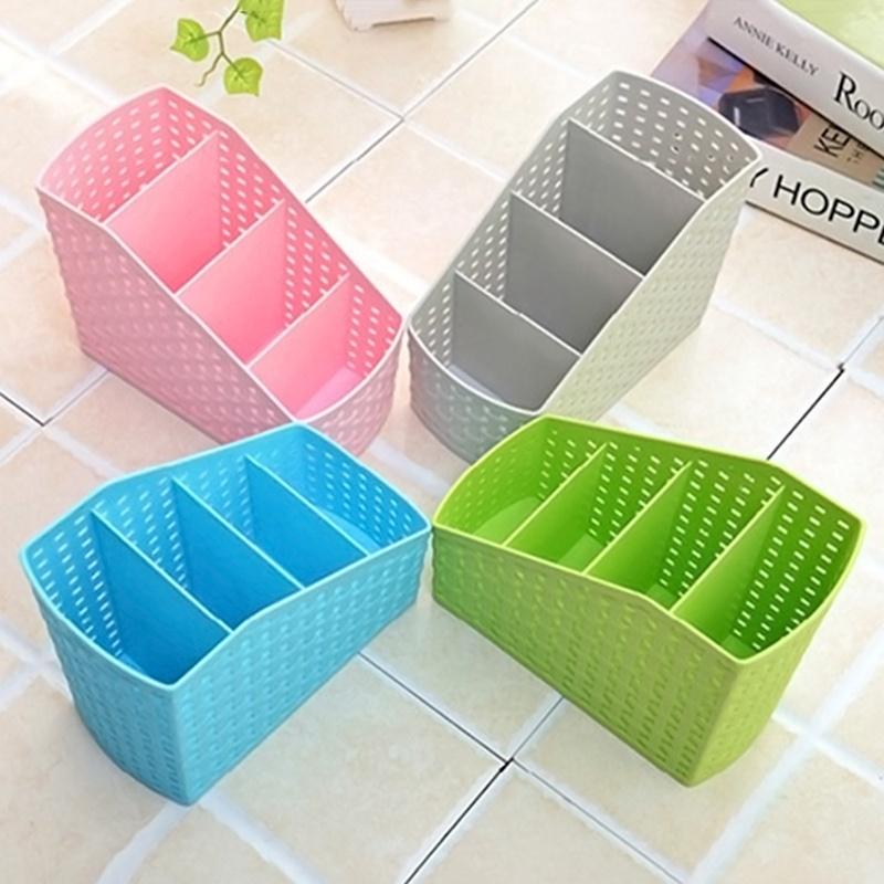 Buy Plastic Storage Box Desktop 4 Grid Subgrid Storage Case Multi