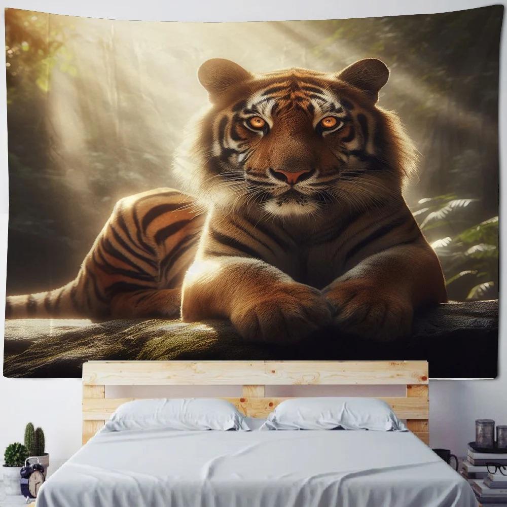 King of The Forest Tiger Wall Hanging Office Living Room Tapestry Home Wall Decoration Tapestry