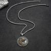 Norse Mythology Wolf Necklace Men Stainless Steel Viking Runes Amulet Pendant Vintage Jewelry Accessory