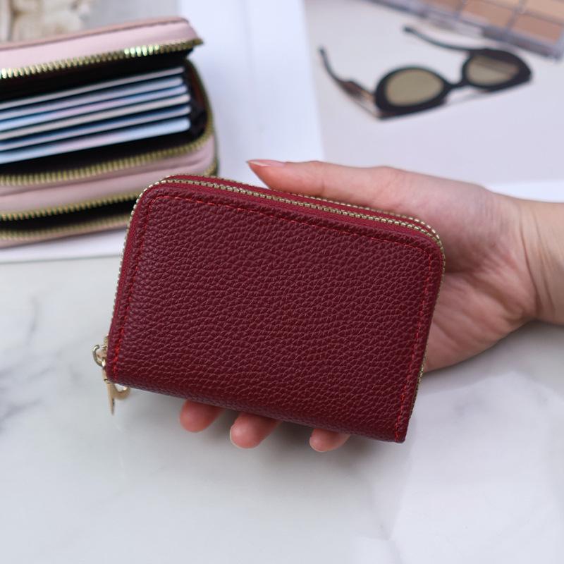 

Двухслойный кошелек-аккордеон на молнии: Женский многофункциональный однотонный кошелек для монет 11X4.5X8 cm