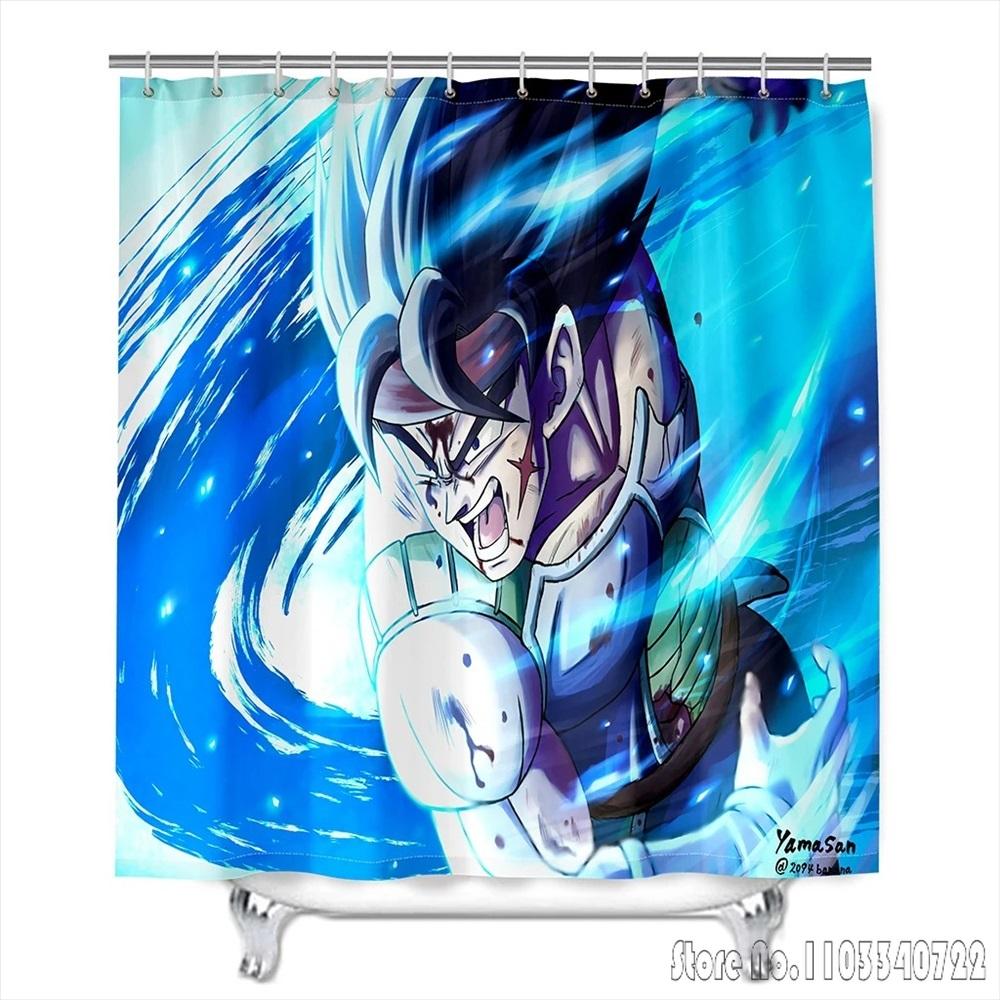 Anime Dragon Ball Z Son Goku Burdock Broli Bath Shower Curtain Waterproof 3D Cute With Hooks For Kids Bathroom Decoration