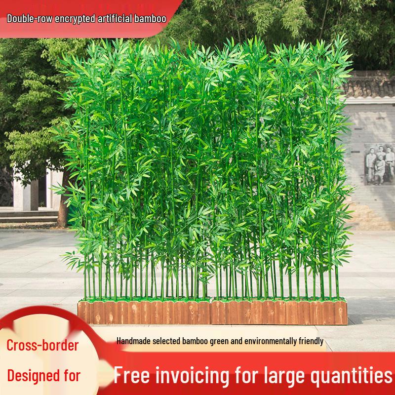 New Chinese Style Artificial Bamboo Partition Screen - Encrypted Green Plant Indoor Zen Decoration