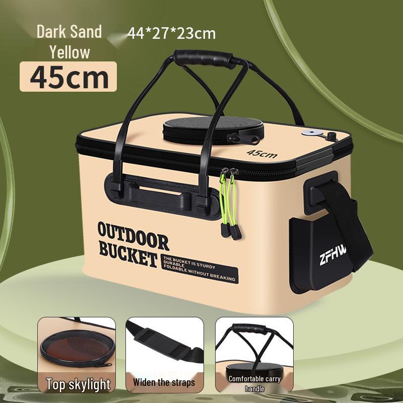 Foldable Live Fish Bucket - Portable Fishing Bag/Box for Wild Fishing