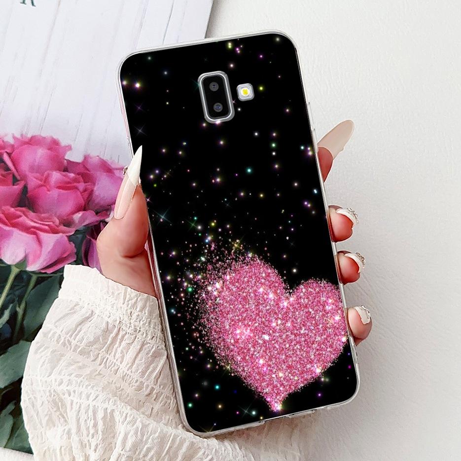 For Samsung Galaxy J6 Plus Case SM-J610F Cute Fashion Love Heart Painted Cover Soft Silicone Case For Samsung J6 J600F J6+ Shell