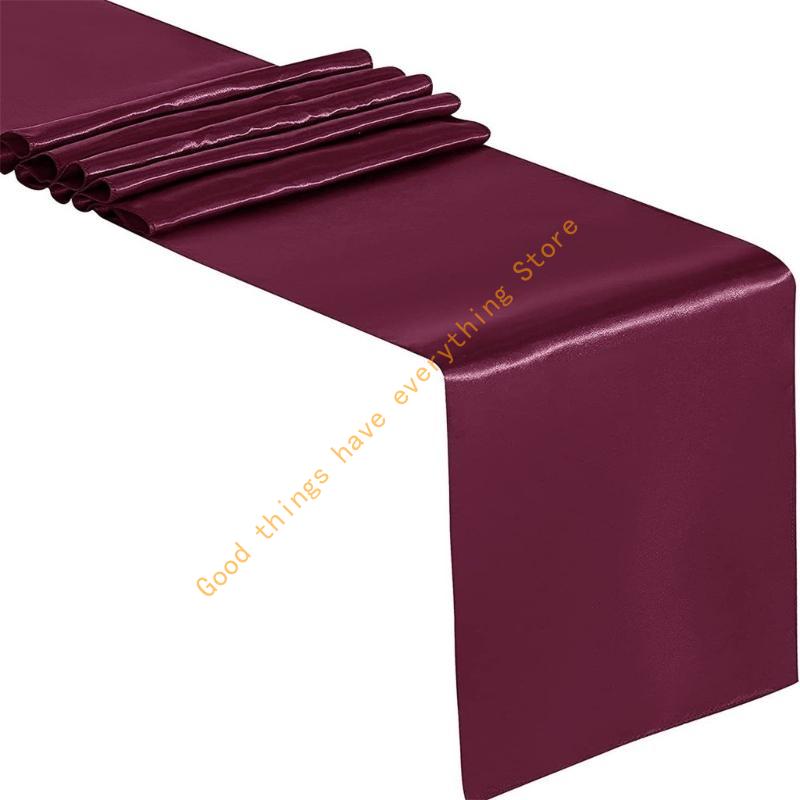 Solid Color Silky Table Runner Collection 12x108Inch, Enhances Ambiances for Various Celebratory Occasion 55KF