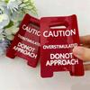 2PC Popular Caution Sign Hair Claw Clip Overstimulated Design Ponytail Holder for Thick Curly Fine Hair with Strong Grip