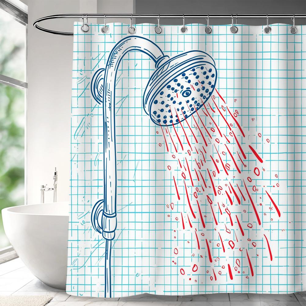 1 pc Modern Minimalist style Shower Curtains With Hooks Bathroom Curtains , Printing Shower Curtain Home Decoration Curtain