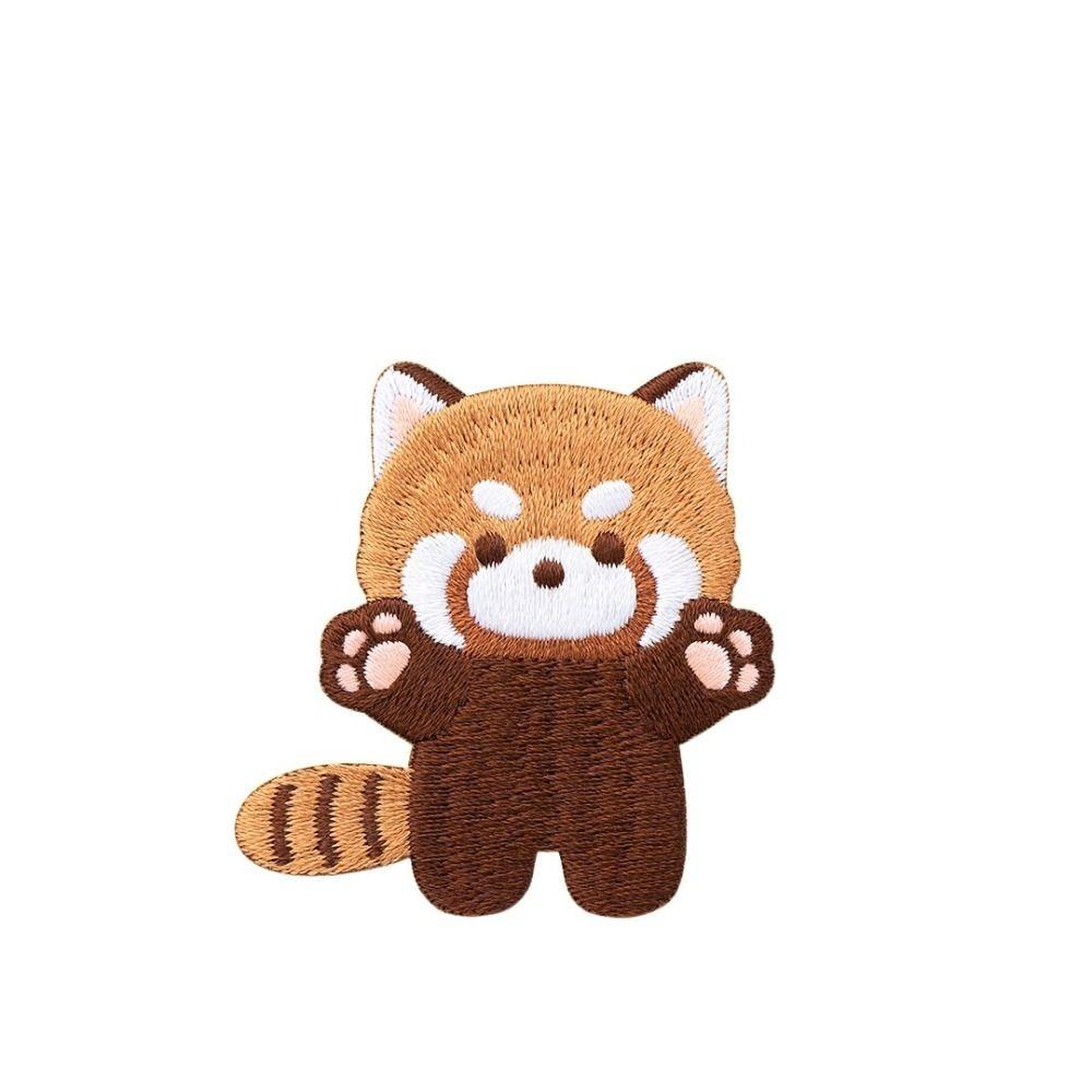 Apparel Lesser Panda Red Panda Patches Cartoon Self-adhesive Embroideried Badges Cute DIY Clothes Sticker Phone Case