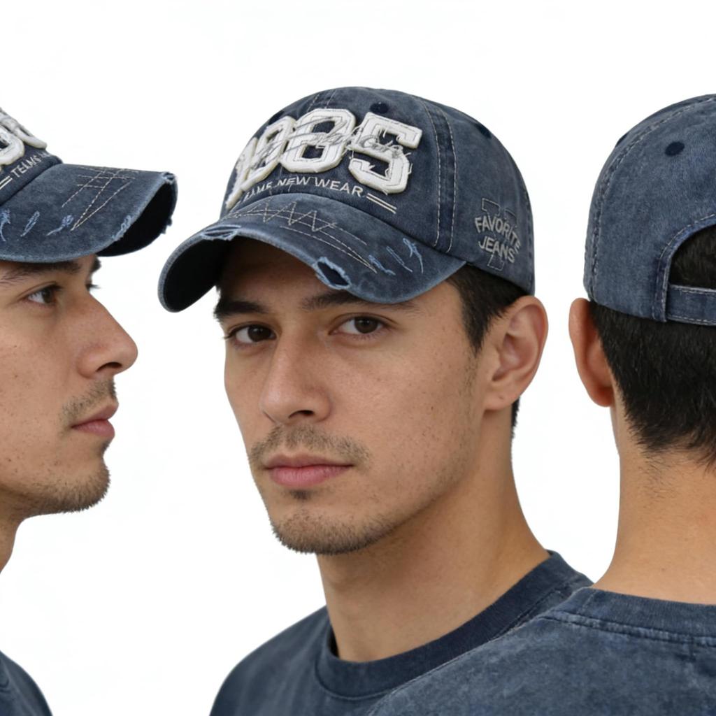 Deep 1985 3D UV Baseball Adjustable Size Suitable for Outdoor [JoyFusion] Women's Cap, Fit, Cotton, Design, Embroidery, Protection, Cap, 7.5cm Brim,